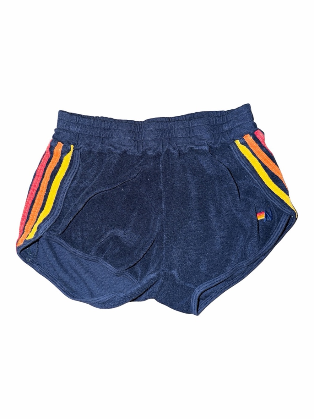 Aviator Nation 5 Stripe Shorts Navy Multicolor Size XS 2.5”